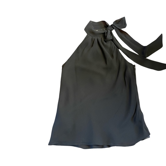 Express Design Studio Black Silk Tie-Neck Blouse – Size Small - Picture 5 of 9